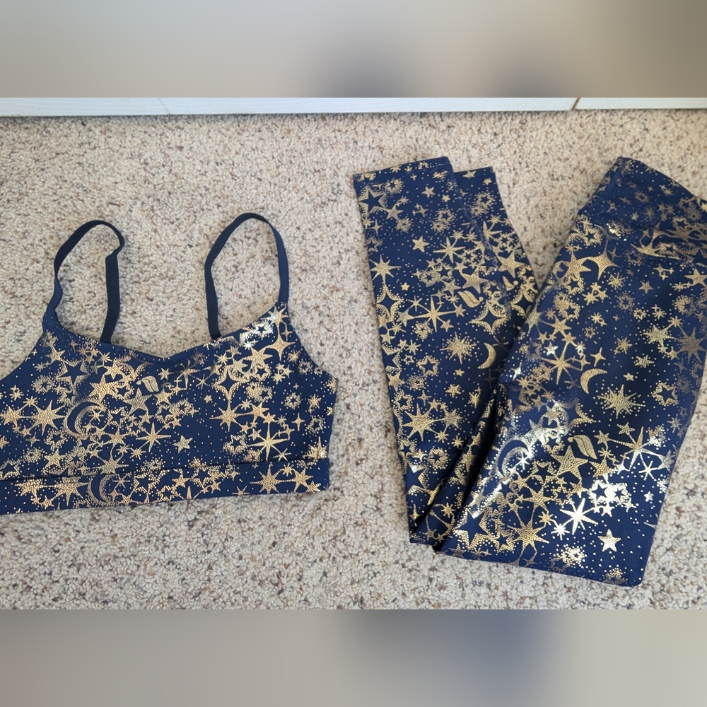 Fabletics Morgan Iridescent Low Impact Sports Bra & Define PowerHold® Legging